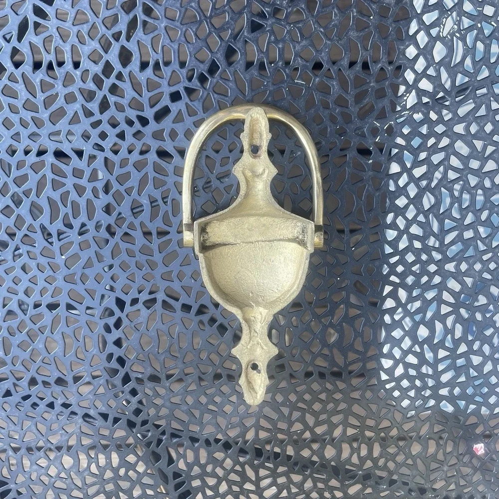 Vintage Brass Door Knocker, Heavy 5.75x2.75